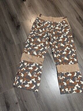 Powder Room. Womens Brown & Tan Patterned Cargo Pants. Altered Inserts .